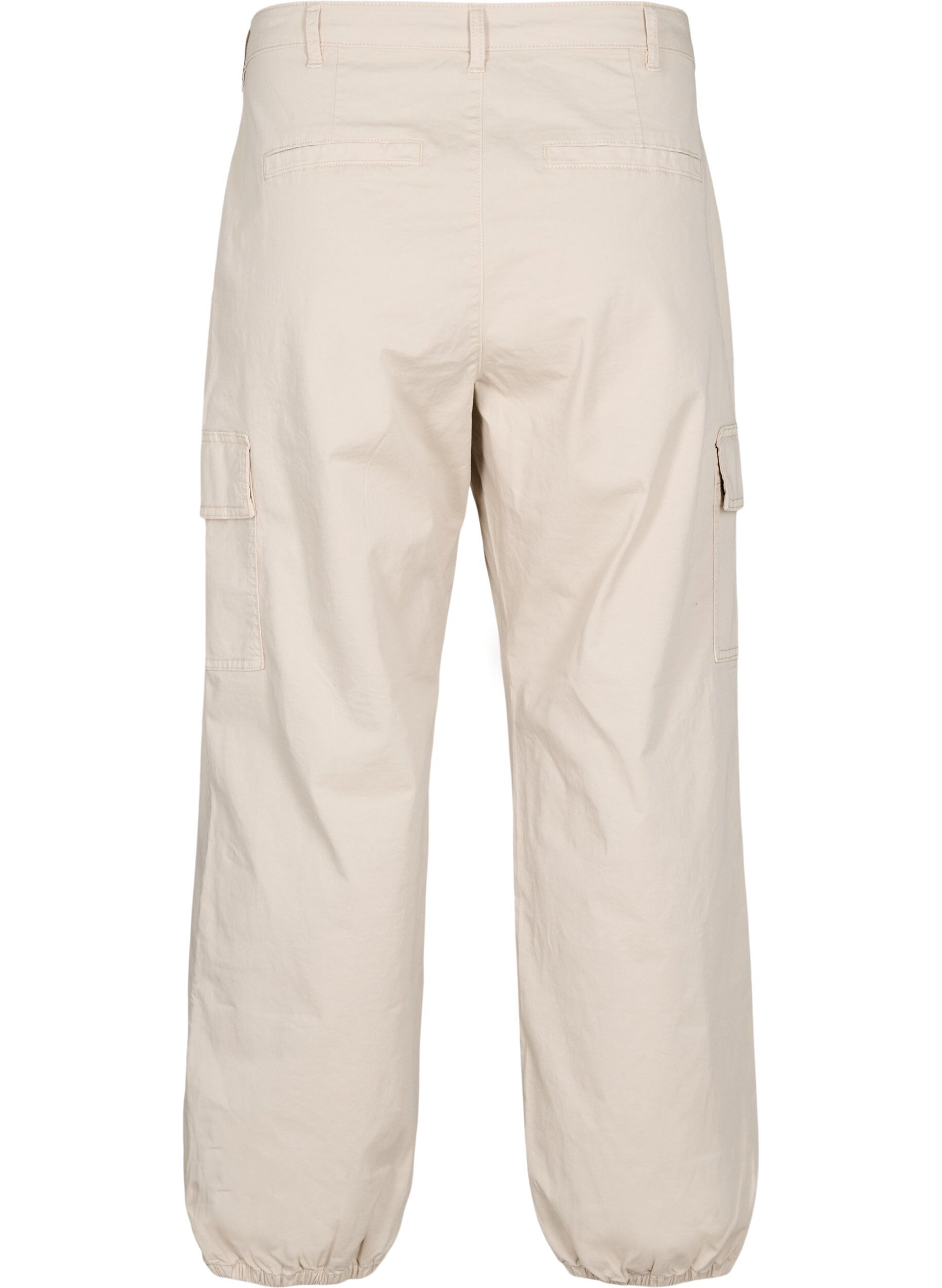ZizziHoge taille cargobroek, Beige, Packshot image number 1