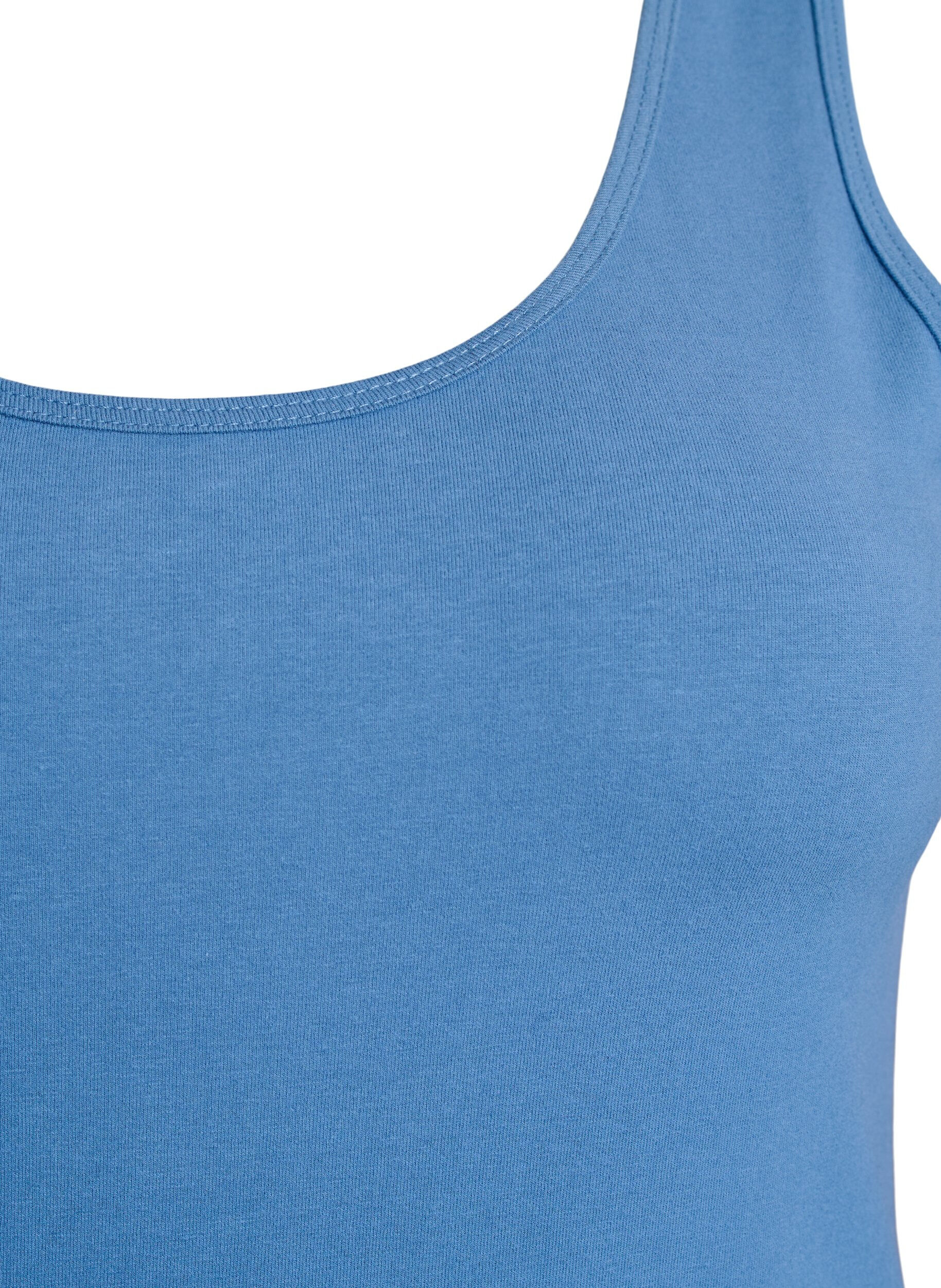 ZizziEffen gekleurd basic top in katoen, Blauw, Packshot image number 2