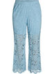 Hoog getailleerde kanten broek met rechte pijpen, Blauw, Packshot image number 0