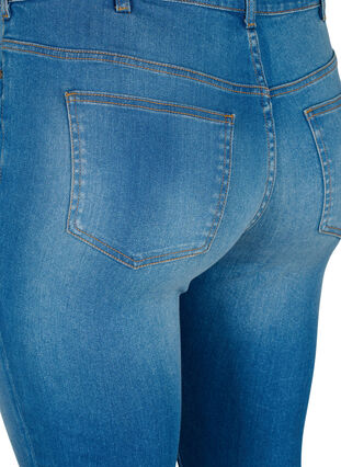 ZizziDestroyed super slanke Sanna jeans, Blue denim, Packshot image number 4