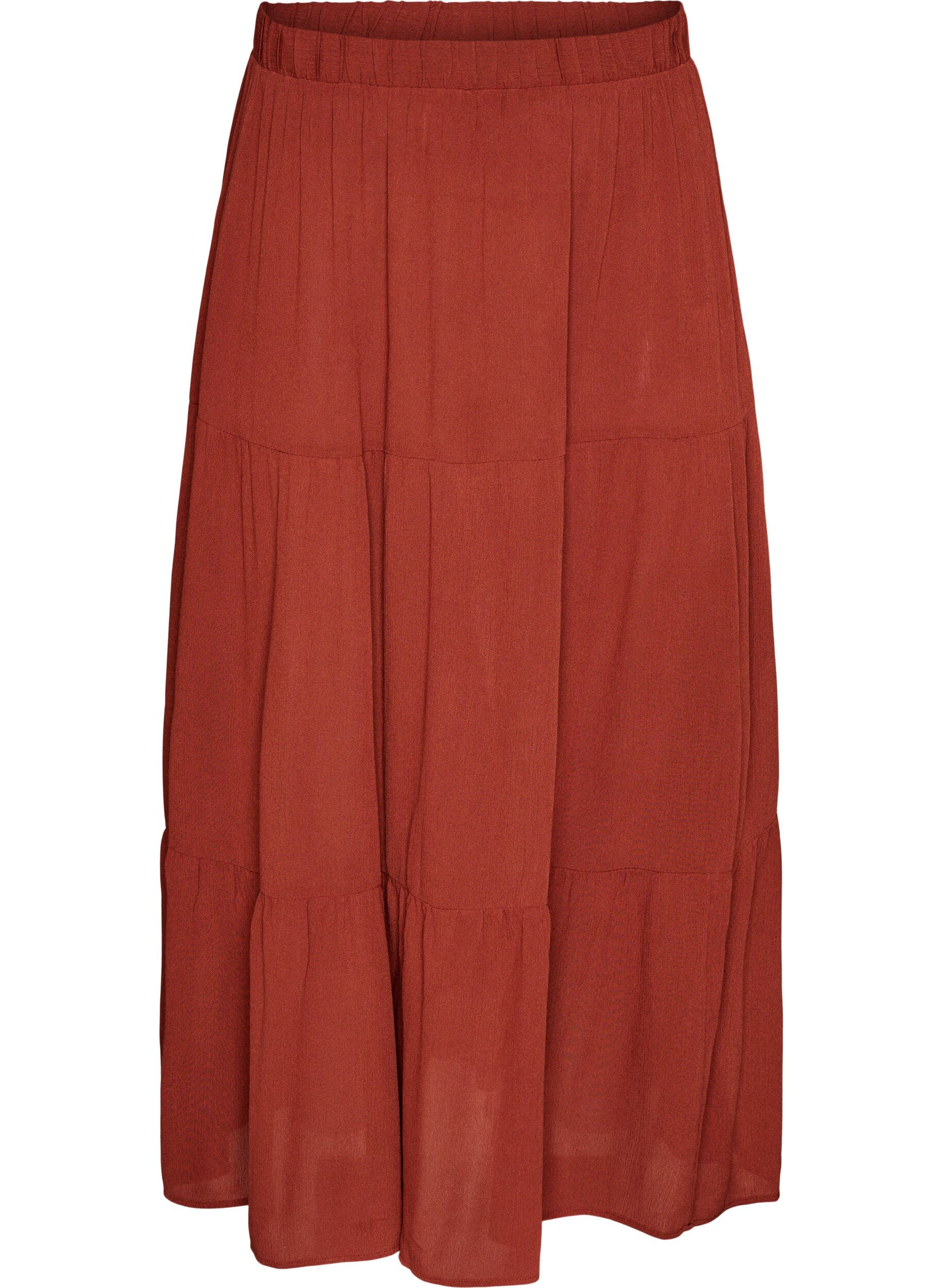 Lange rok met elastiek in de taille
