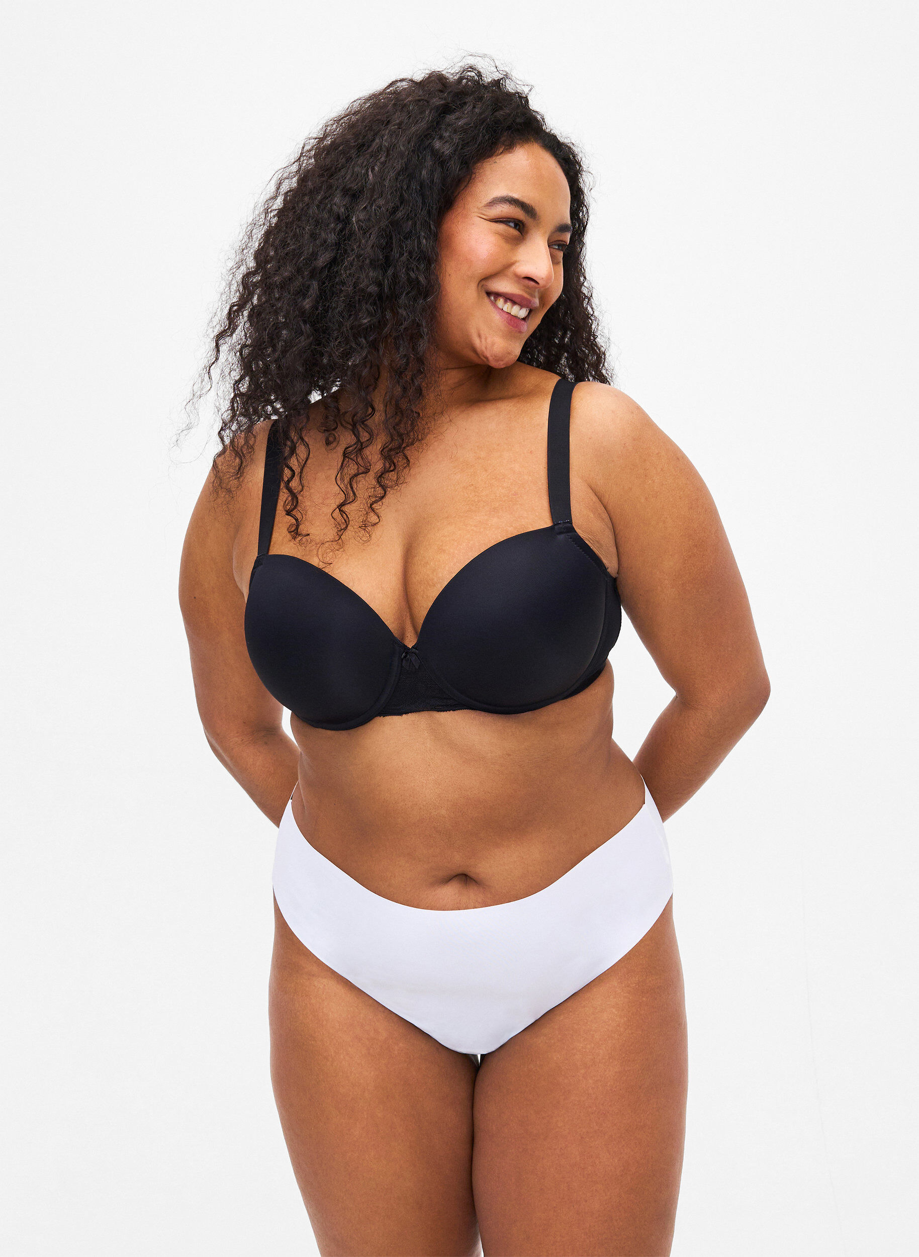 Set van 2 naadloze g-strings, Wit, Model