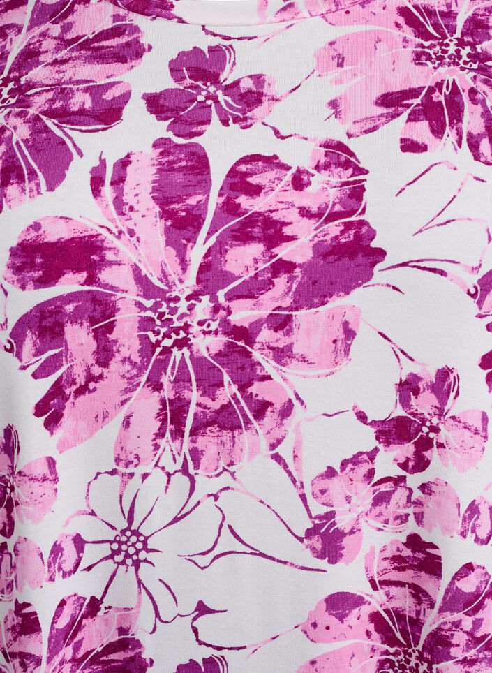 T-shirt met bloemenprint, Roze, Packshot image number 2