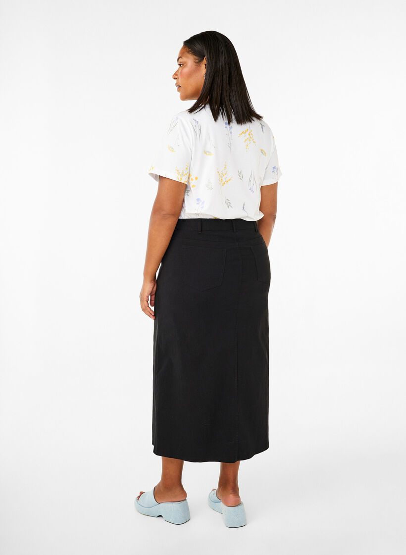 Lange rok met split aan de voorkant, Black, Model