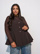 Getailleerde blouse van mesh met lange mouwen, Bruin, Model image number 0