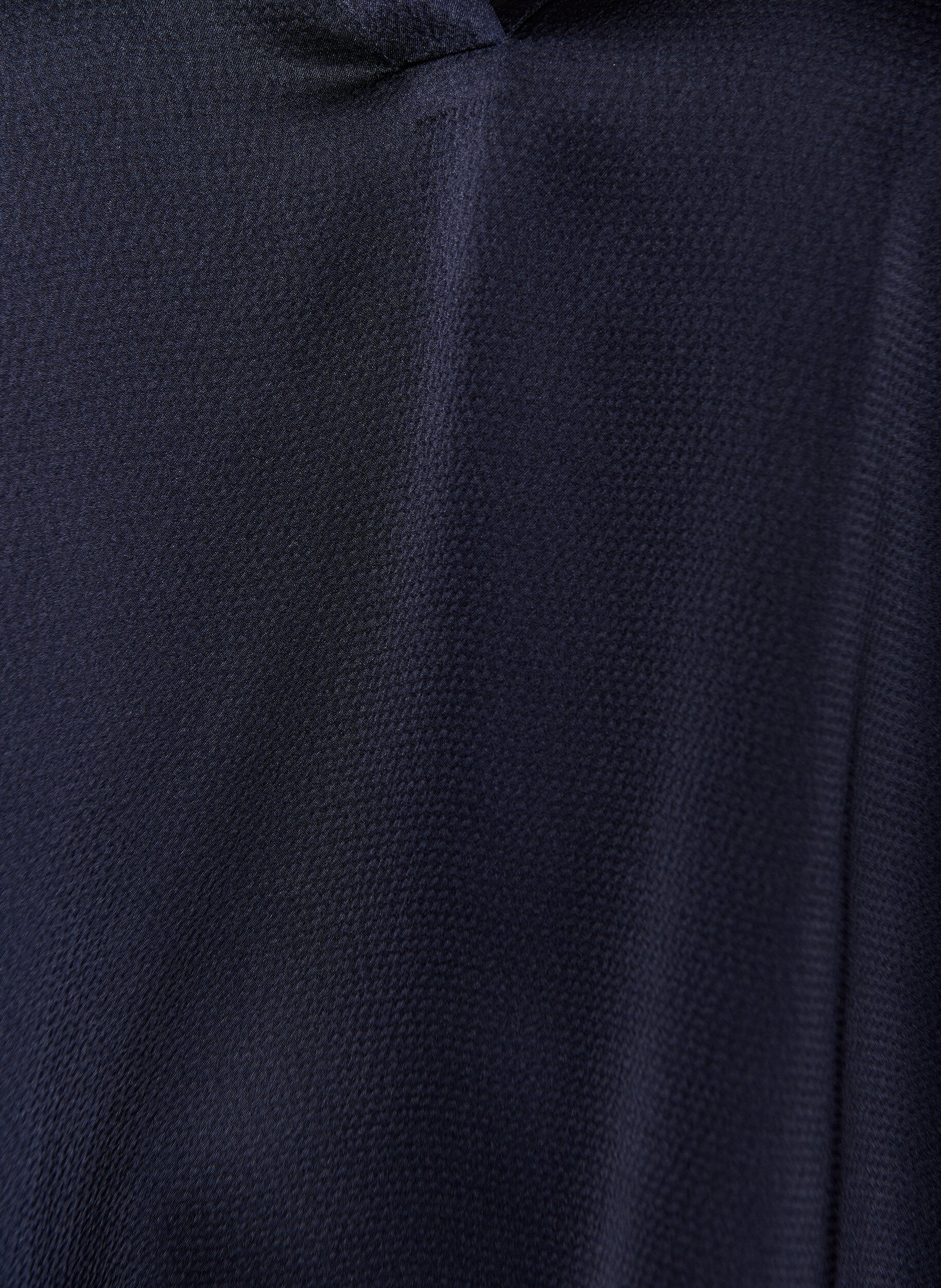 ZizziBlouse met satinlook, 1/2-mouwen en rucheskraag, Blauw, Packshot image number 2