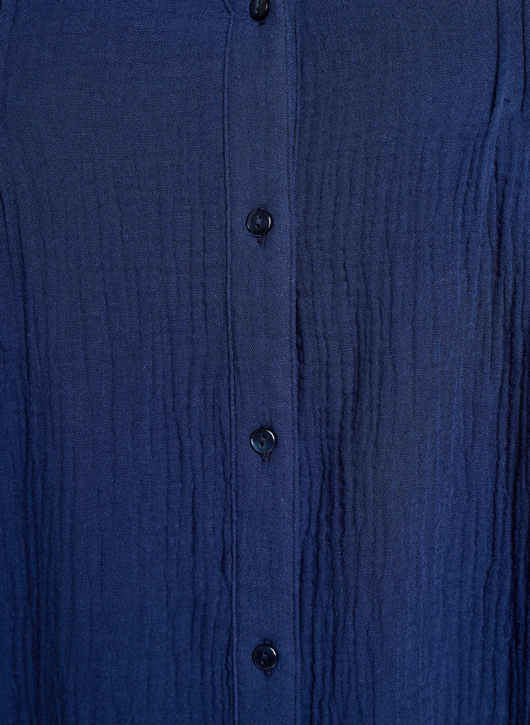 Zizzi Blouse en mousseline de coton avec d&eacute;tails brod&eacute;s, Bleu, Packshot image number 2