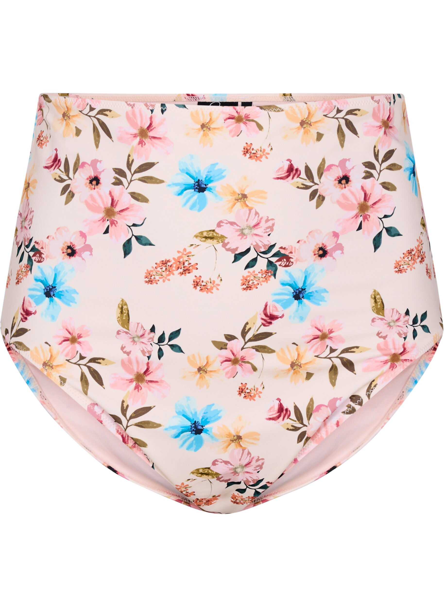 Bikinibroekje met extra hoge taille en bloemenprint