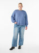 Breisel blouse met knoopdetail, Blauw, Model image number 1