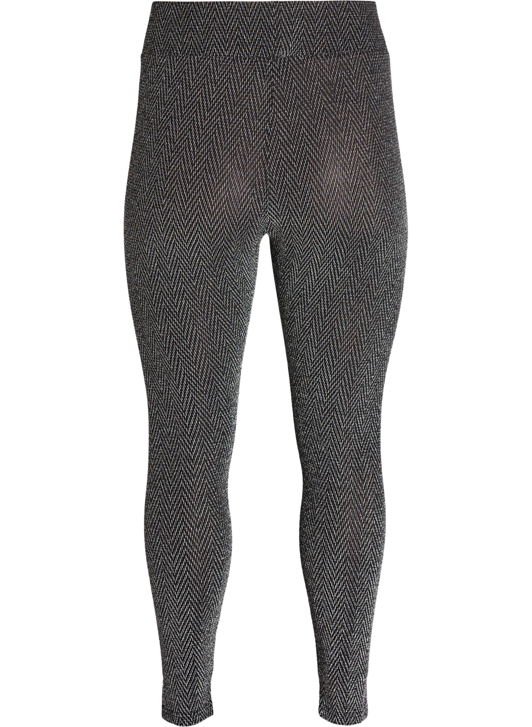 ZizziGlitterpatroon leggings, Zwart, Packshot image number 1