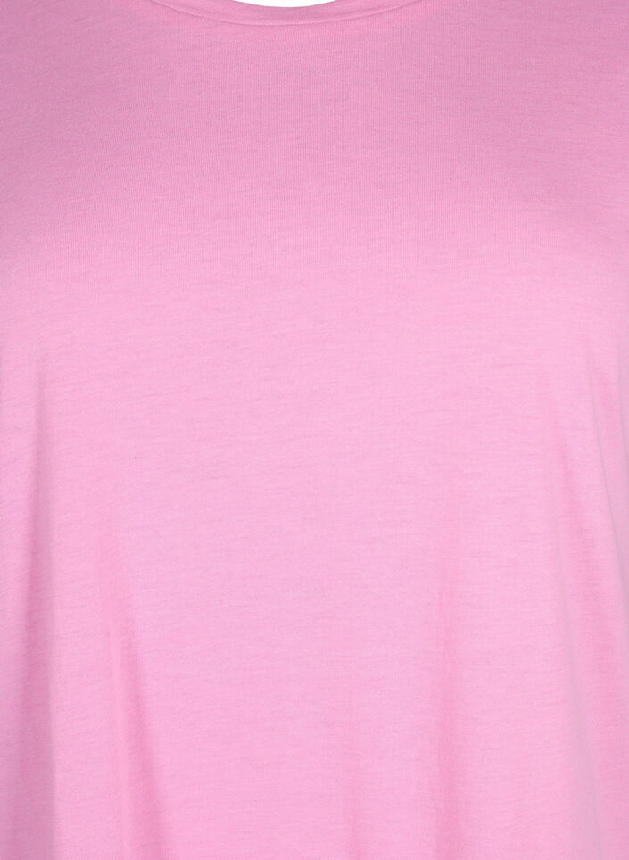 T-shirt &agrave; manches courtes en coton m&eacute;lang&eacute;, Rose, Packshot image number 2