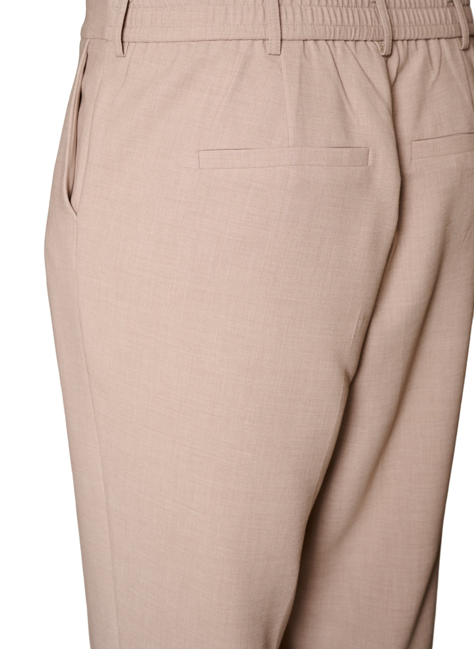 ZizziOp maat gemaakte broek met een hoge taille en straight-fit, Beige, Packshot image number 3