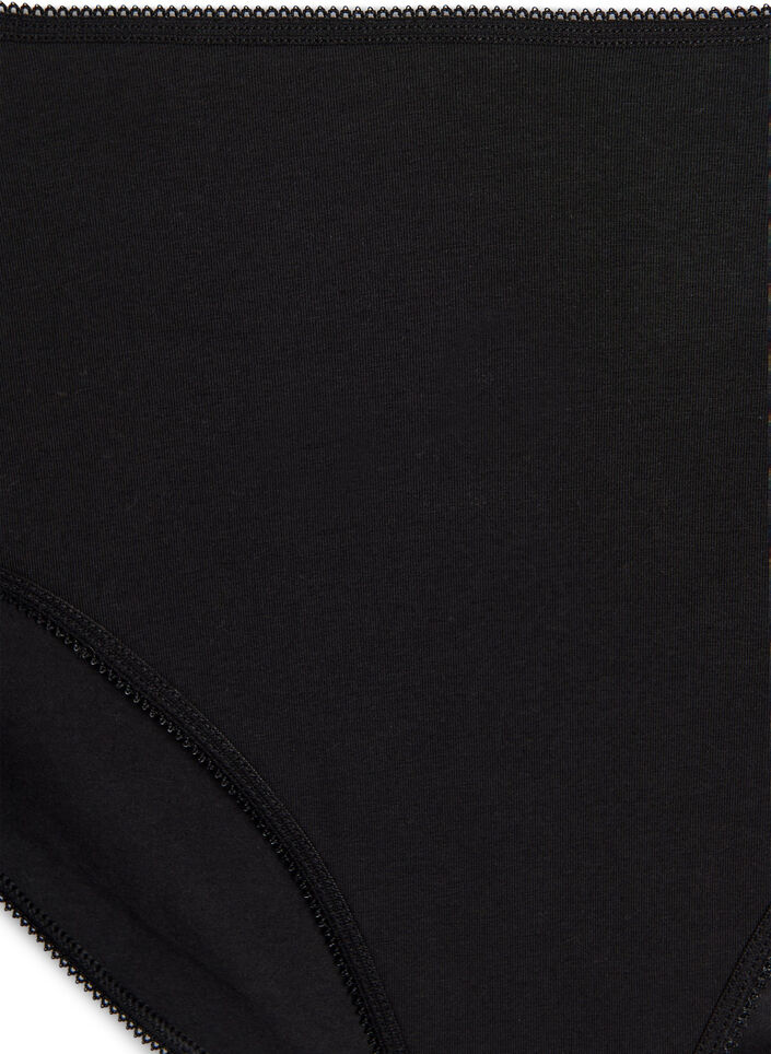 5-pack katoenen slipje met normale taille, Zwart, Packshot image number 3