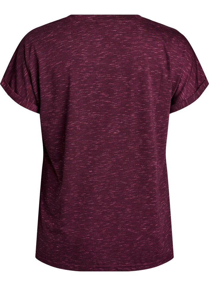 Losse workout T-shirt met korte mouwen, Donker Bordeaux, Packshot image number 1