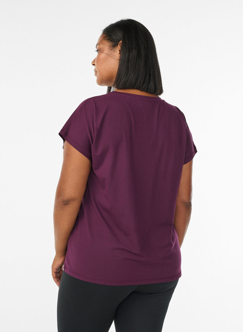 T-shirt de sport couleur unie, Violet, Model image number 2