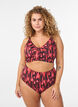 Bikinibroekje met print en hoge taille, Rood, Model image number 0