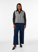 Mesh blouse met lange mouwen, Zwart, Model image number 1