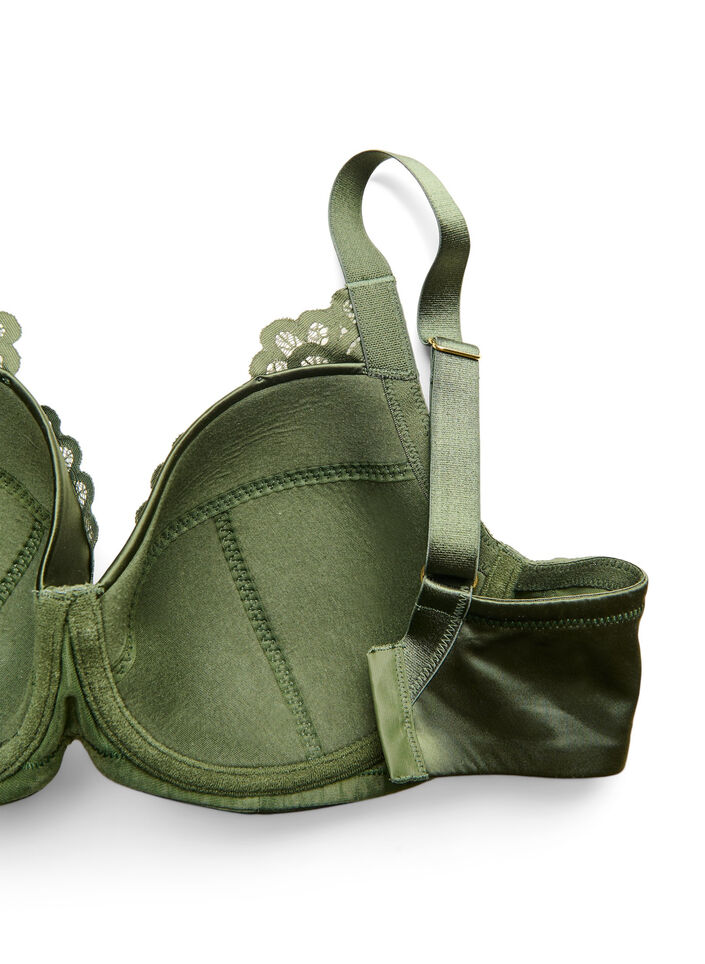 Voorgevormde beugel-bh met kant, Groen, Packshot image number 3