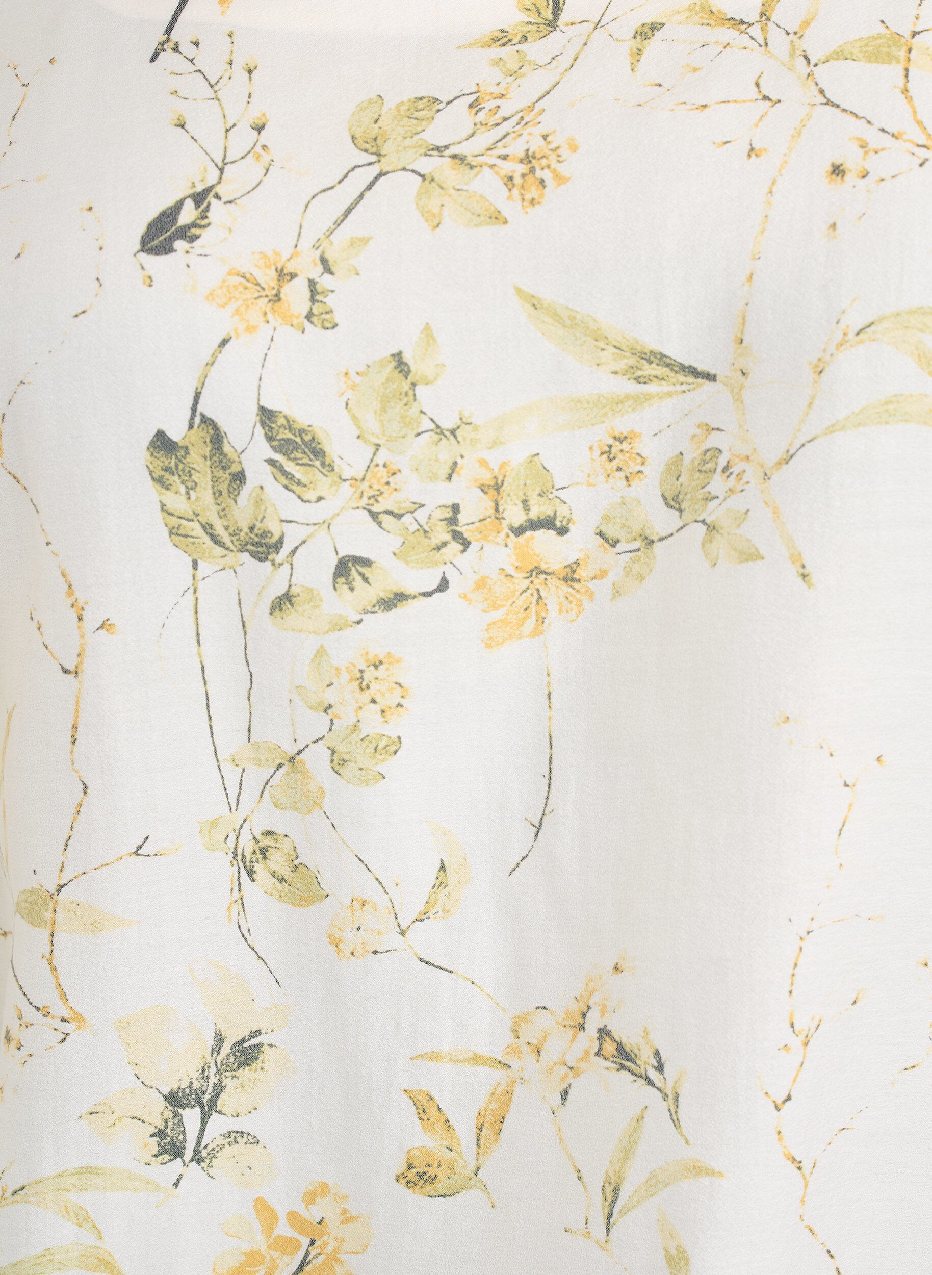 ZizziBlouse met bloemenprint en vierkante hals, Geel, Packshot image number 2