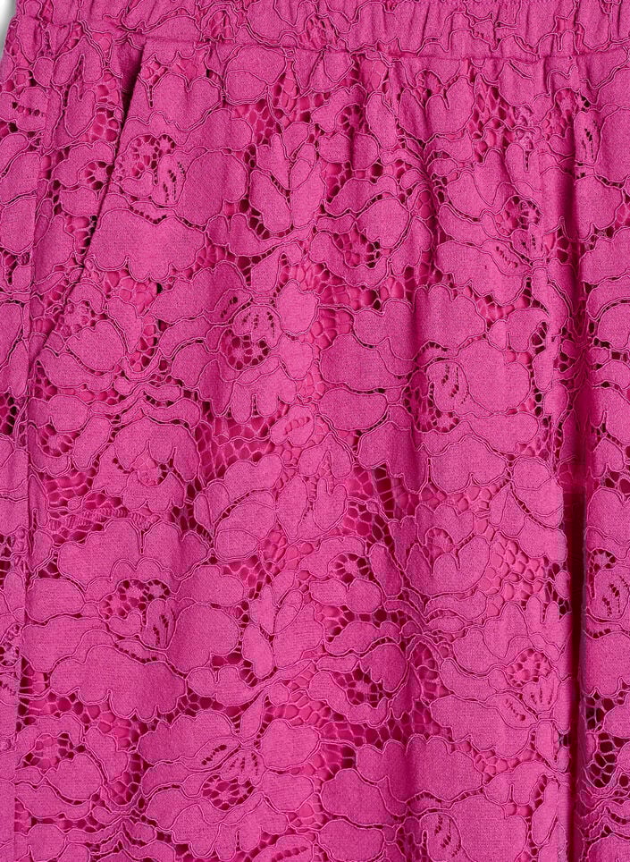 Kanten broek met hoge taille en zakken, Purple Orchid, Packshot
