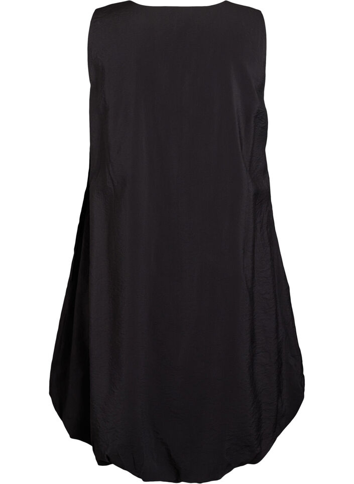 Ballonjurk knielengte met zakken, Zwart, Packshot image number 1