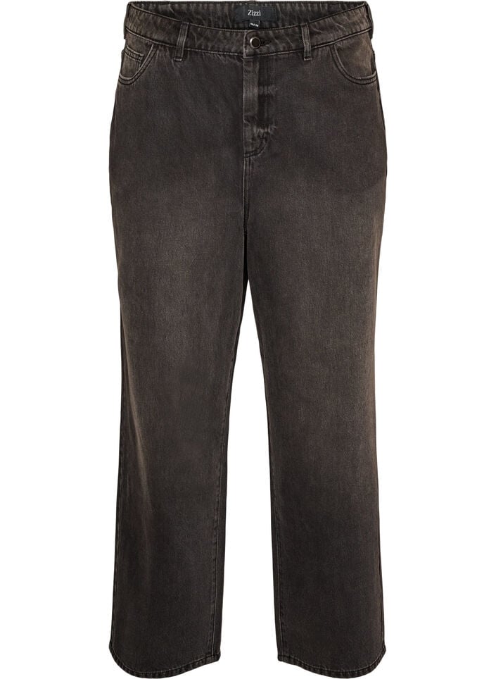 Kiana straight-fit jeans met hoge taille, Zwart, Packshot image number 0