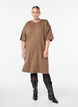 T-shirtjurk van jersey met zijsplitten, Bruin, Model image number 1