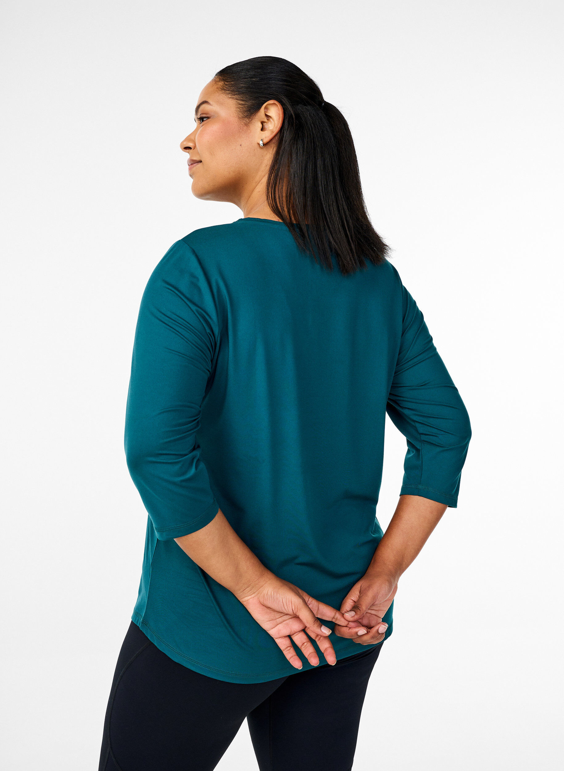 ZizziSporttop met 3/4 mouwen, Groen, Model image number 2