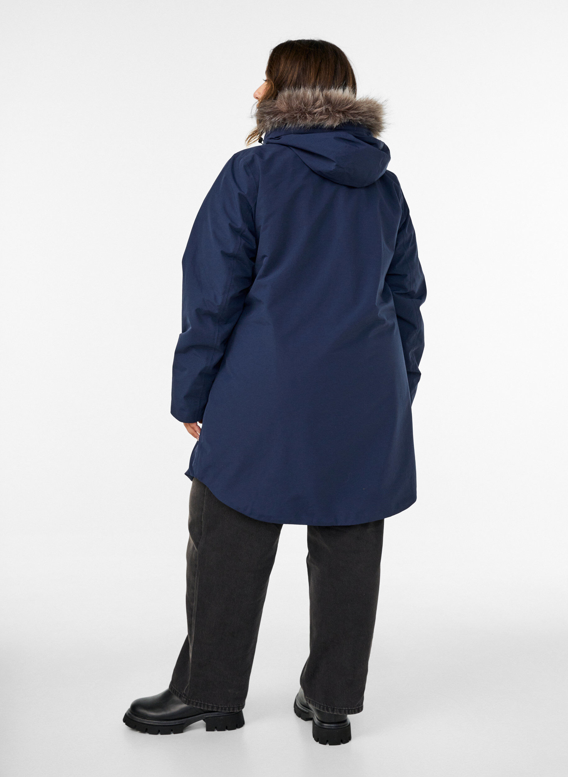 ZizziWaterdichte parka met capuchon, Blauw, Model image number 2