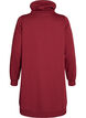 Kort sweatshirt jurk met hoge kraag en zakken, Rood, Packshot image number 1