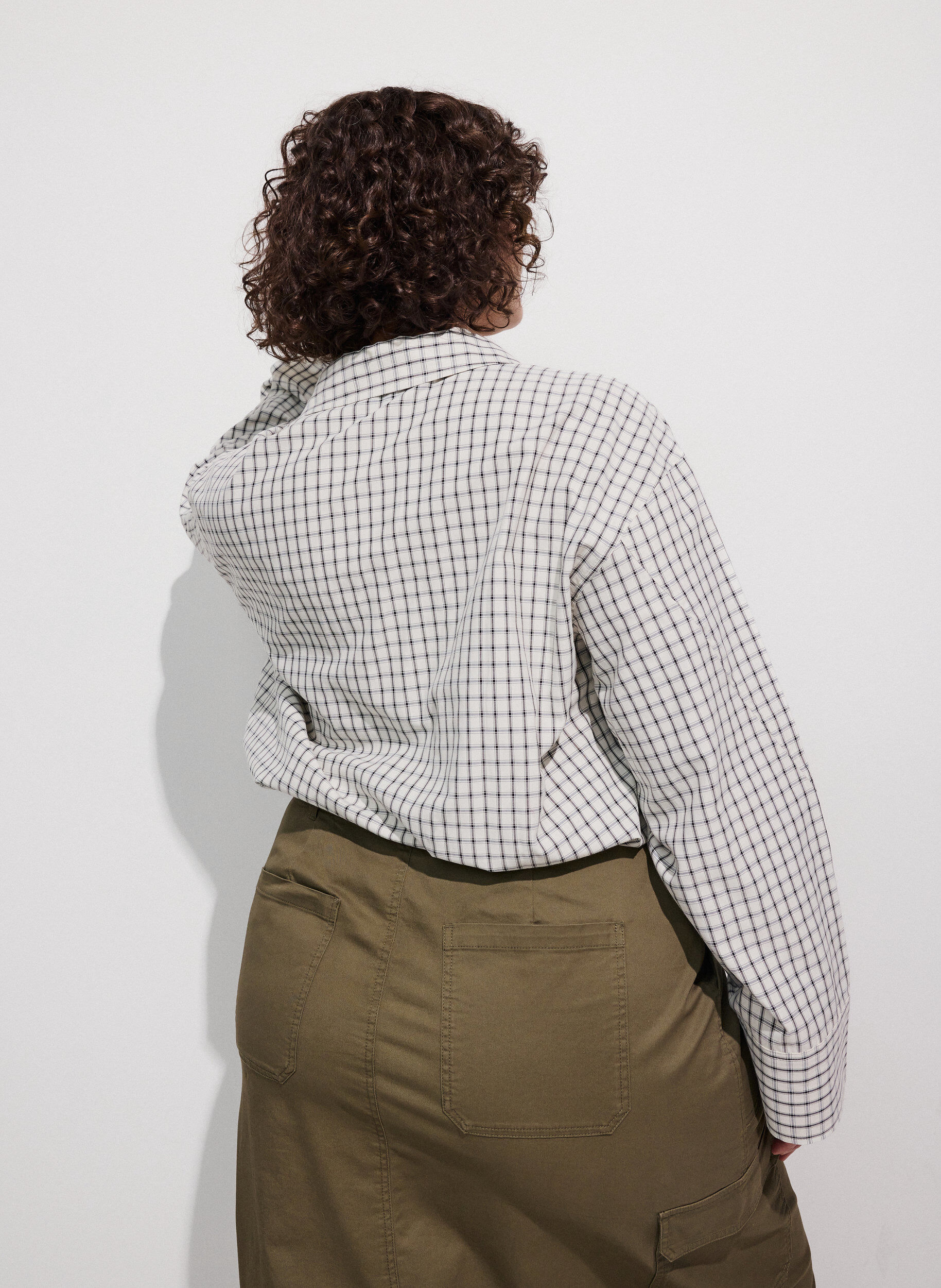 ZizziGeruite overhemd met een borstzakje, Wit, Model image number 2