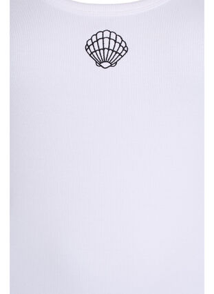 ZizziNauwsluitende top met motief, B.White w. Shell, Packshot image number 2
