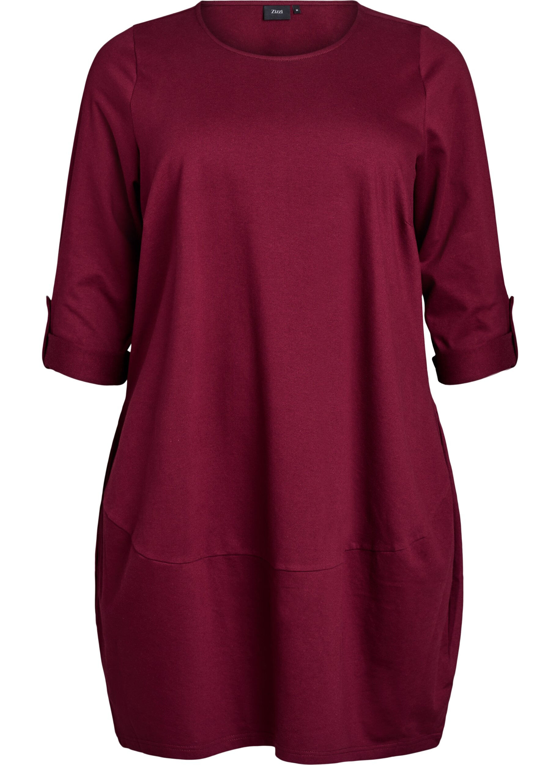 ZizziBallonjurk met zakken, Donker Bordeaux, Packshot image number 0