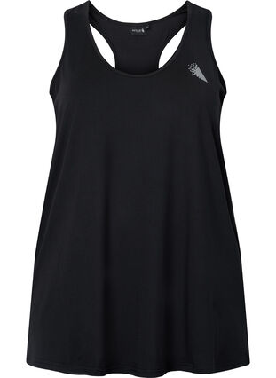 ZizziSporttop met kruisband op de rug, Black, Packshot image number 0