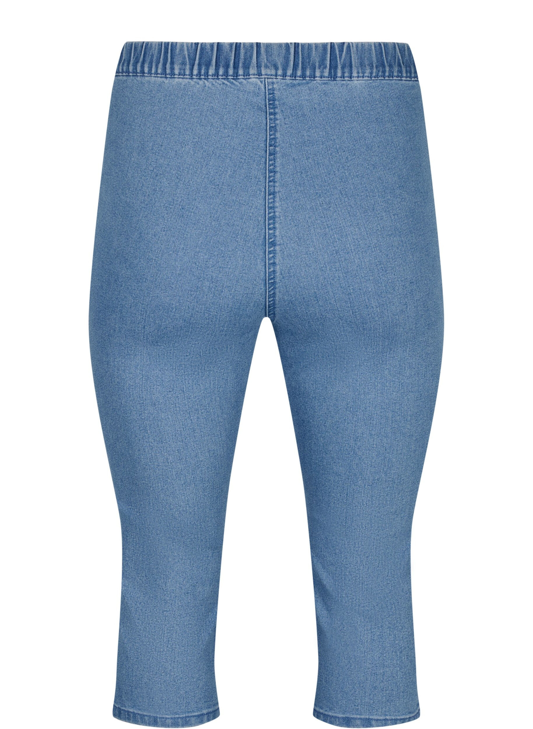 ZizziFLASH - denim capri broek met hoge taille en slanke pasvorm, Blauw, Packshot image number 1