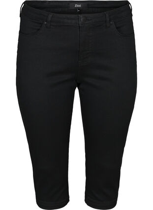 ZizziAmy capri jeans met hoge taille en super strakke pasvorm, Black, Packshot image number 0
