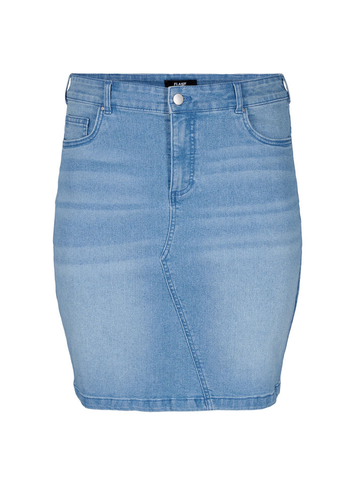 Nauwsluitende denim rok, Blauw, Packshot image number 0