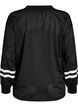 Sporty mesh-top met tekstprint, Zwart, Packshot image number 1