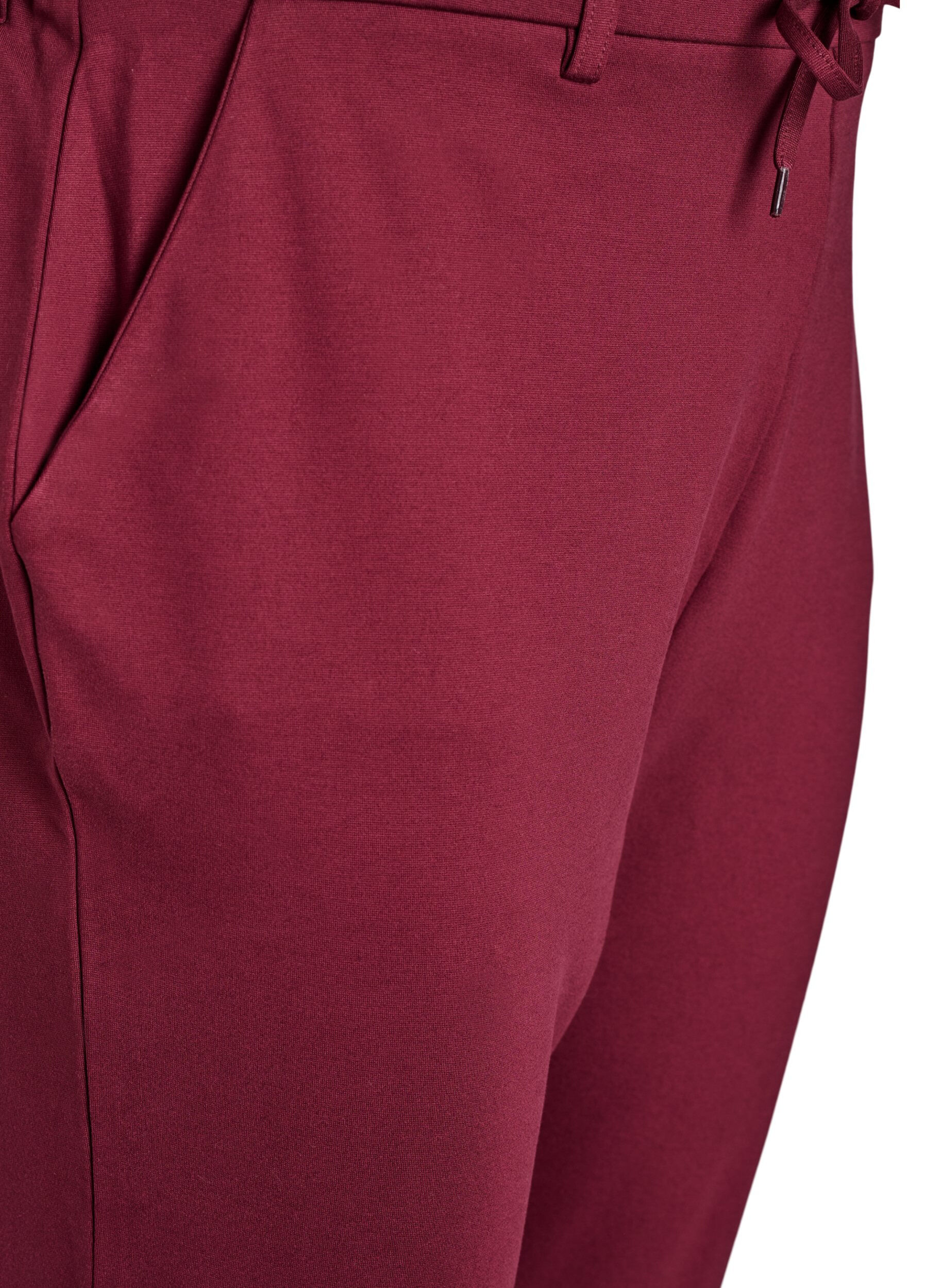 ZizziCropped Maddison broek, Donker Bordeaux, Packshot image number 2