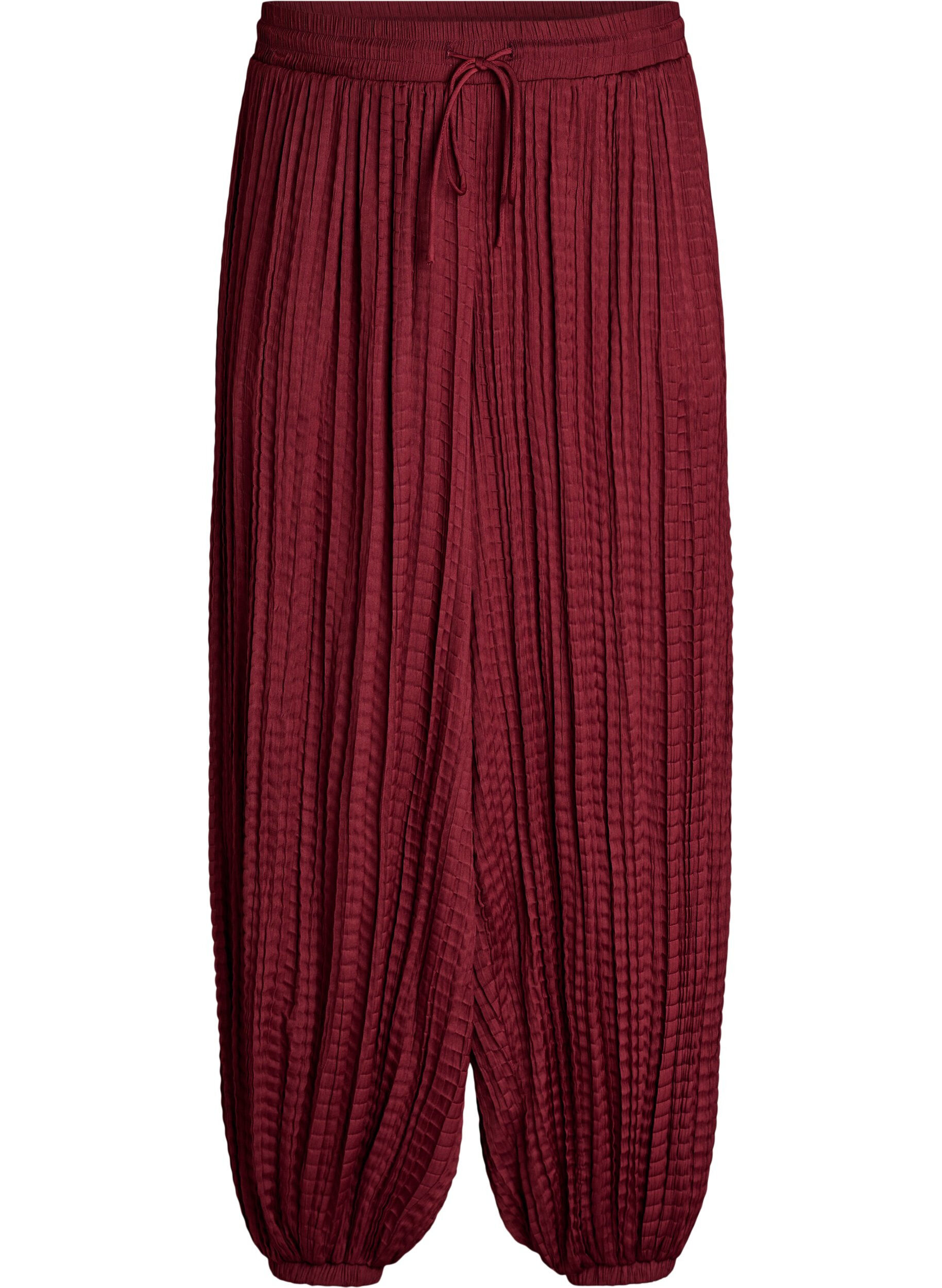 Pantalon ballon textur&eacute; avec ceinture &eacute;lastique