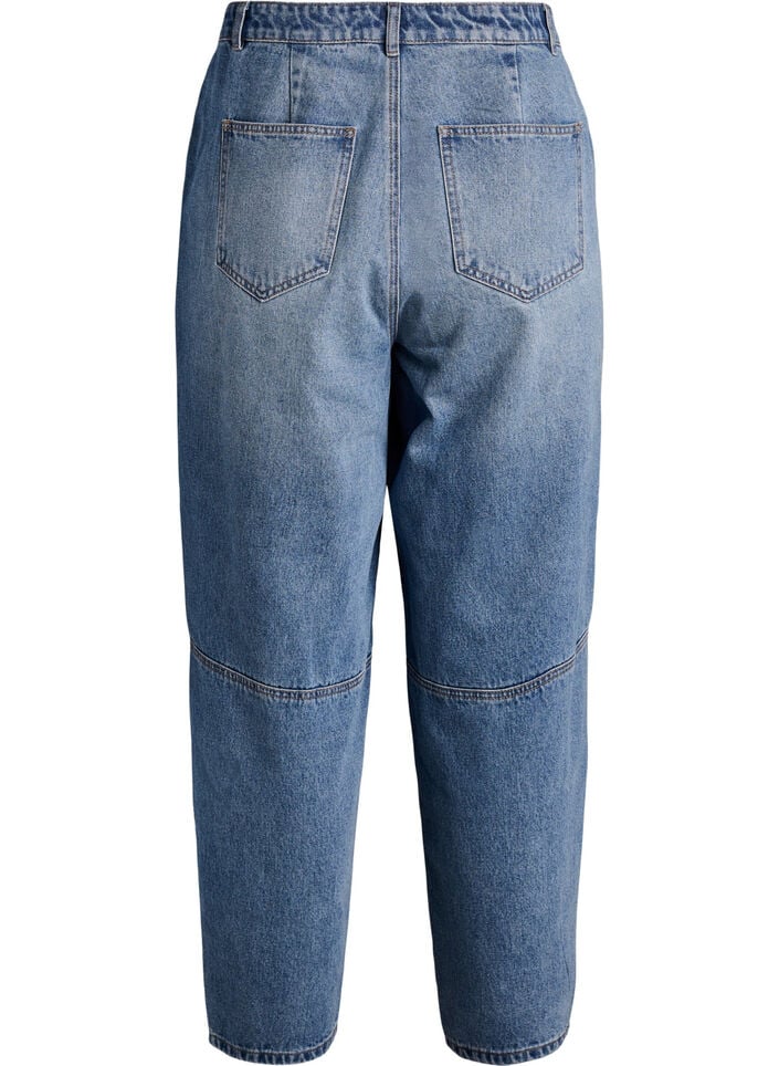 High waist barrel jeans, Blauw, Packshot image number 1