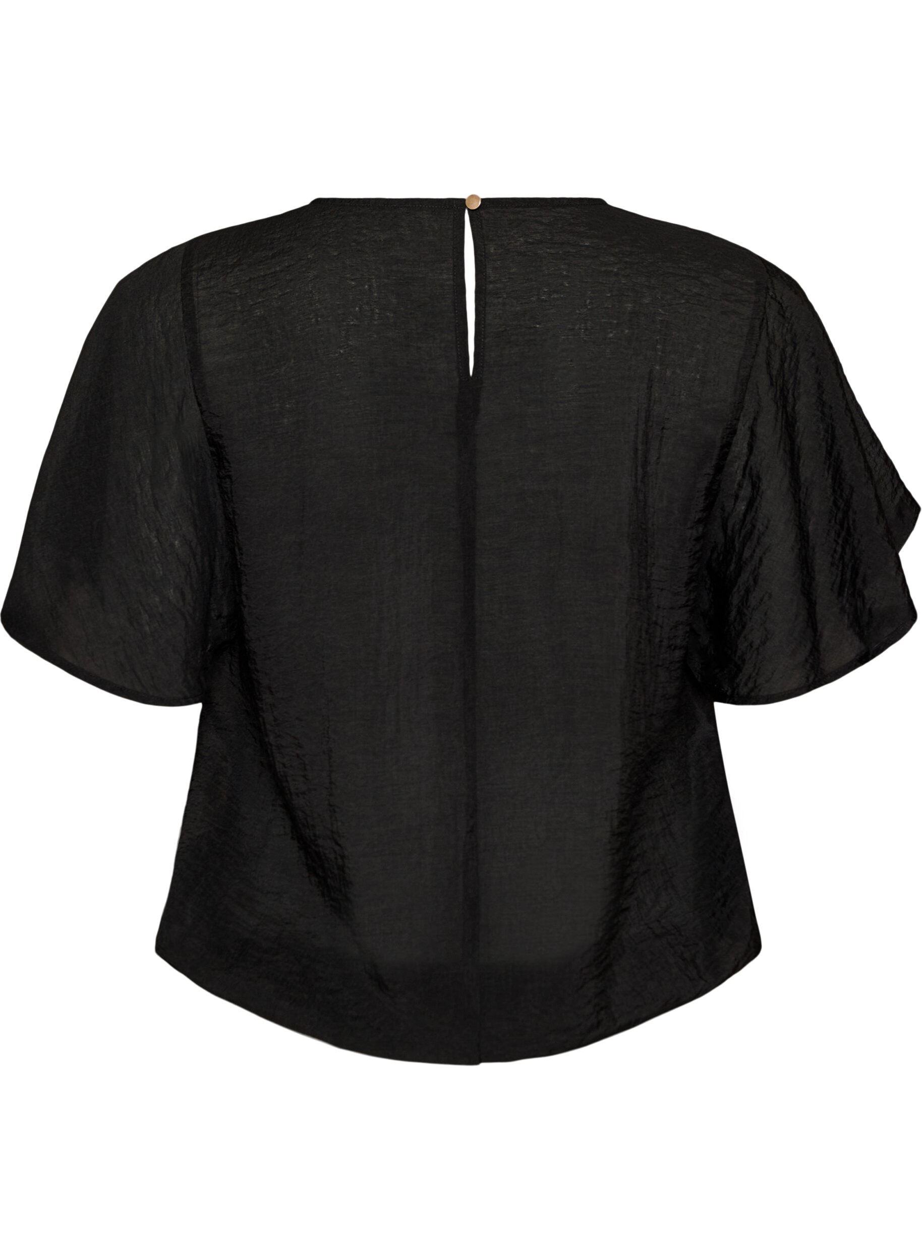ZizziBlouse met ballonavorm en vleermuismouwen, Zwart, Packshot image number 1