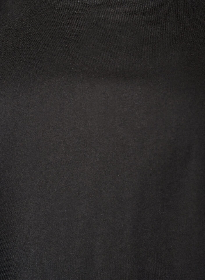 T-shirt met asymmetrische kanten zoom, Zwart, Packshot