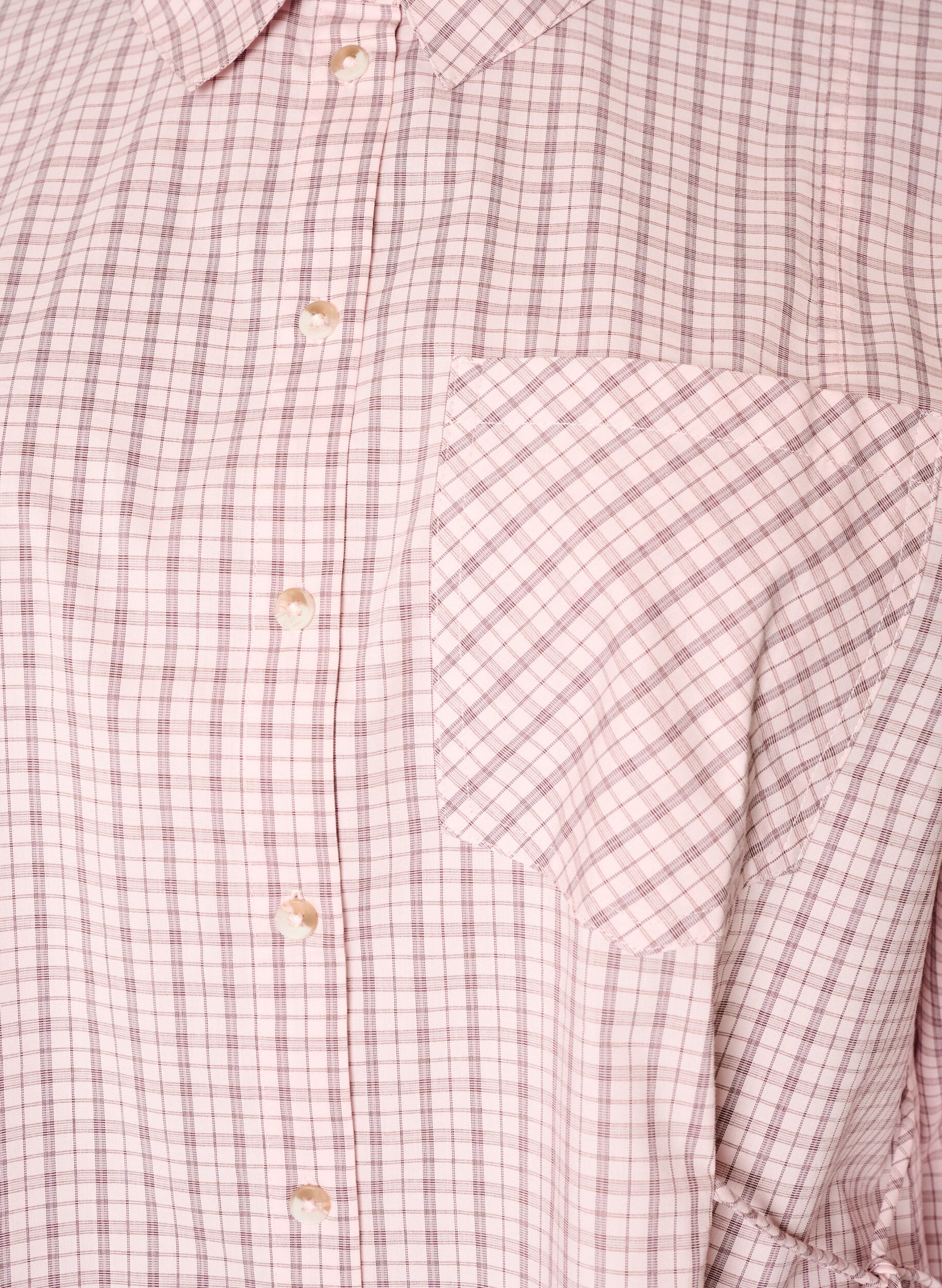 ZizziLosvallend geruit overhemd met strikceintuur, Roze, Packshot image number 2