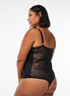 Kanten bodystocking met shapewear-effect, Zwart, Model image number 1