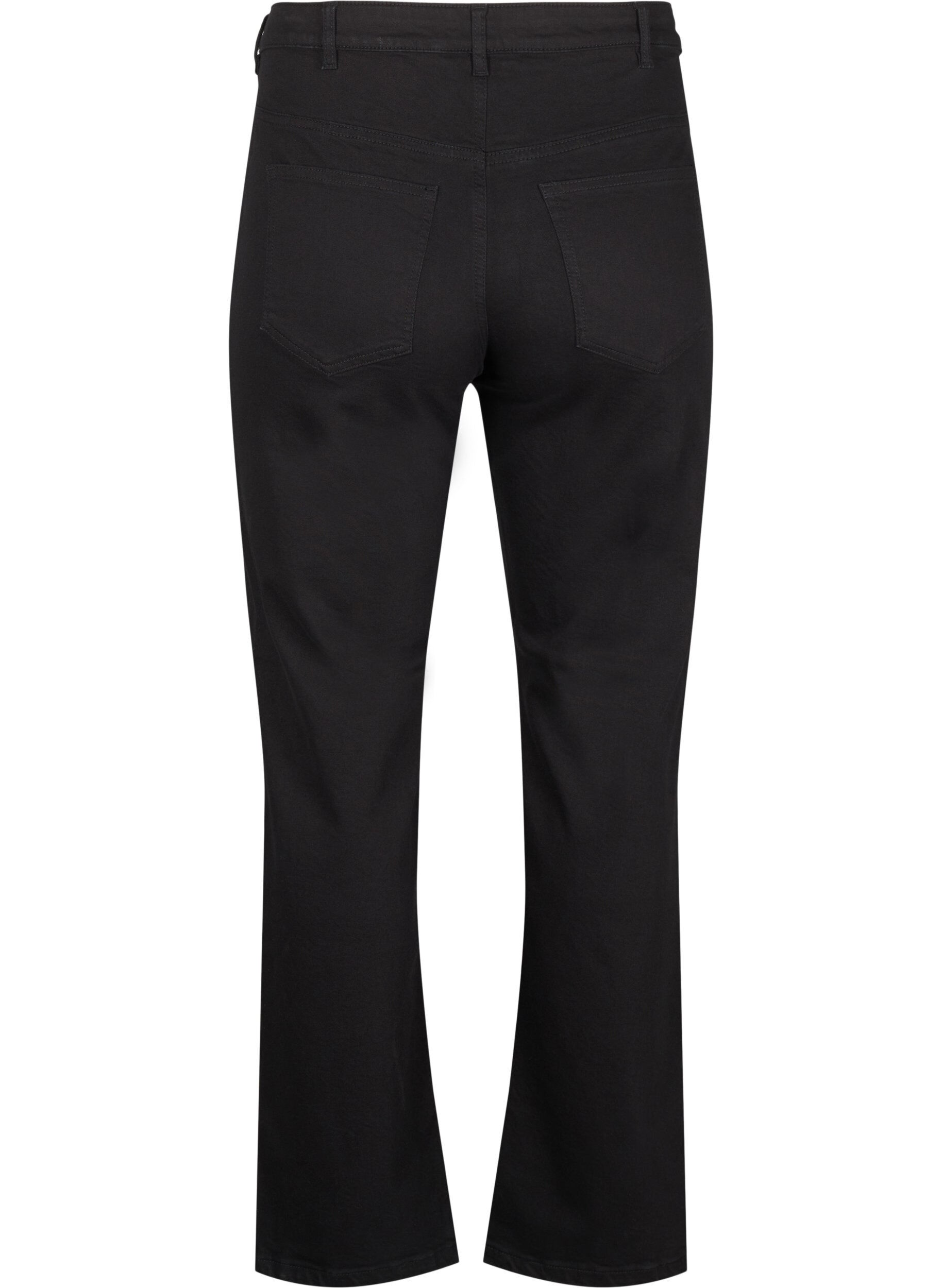 Zizzi Gemma-jeans met hoge taille en rechte pasvorm, Zwart, Packshot image number 1