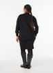 Korte gebreide rok met een brede tailleband, Zwart, Model image number 2