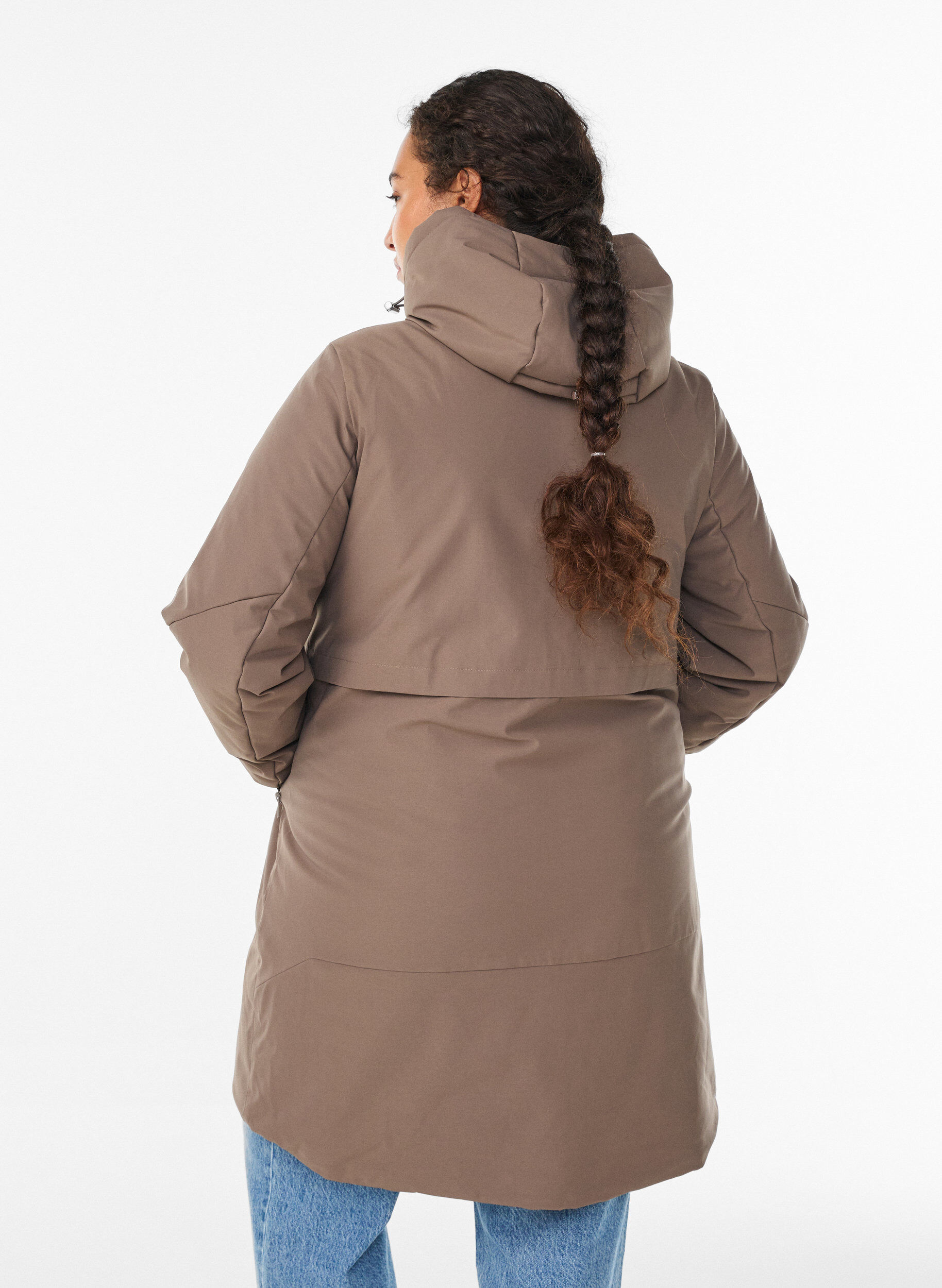 ZizziWinterjas met verstelbare taille, Bruin, Model image number 2