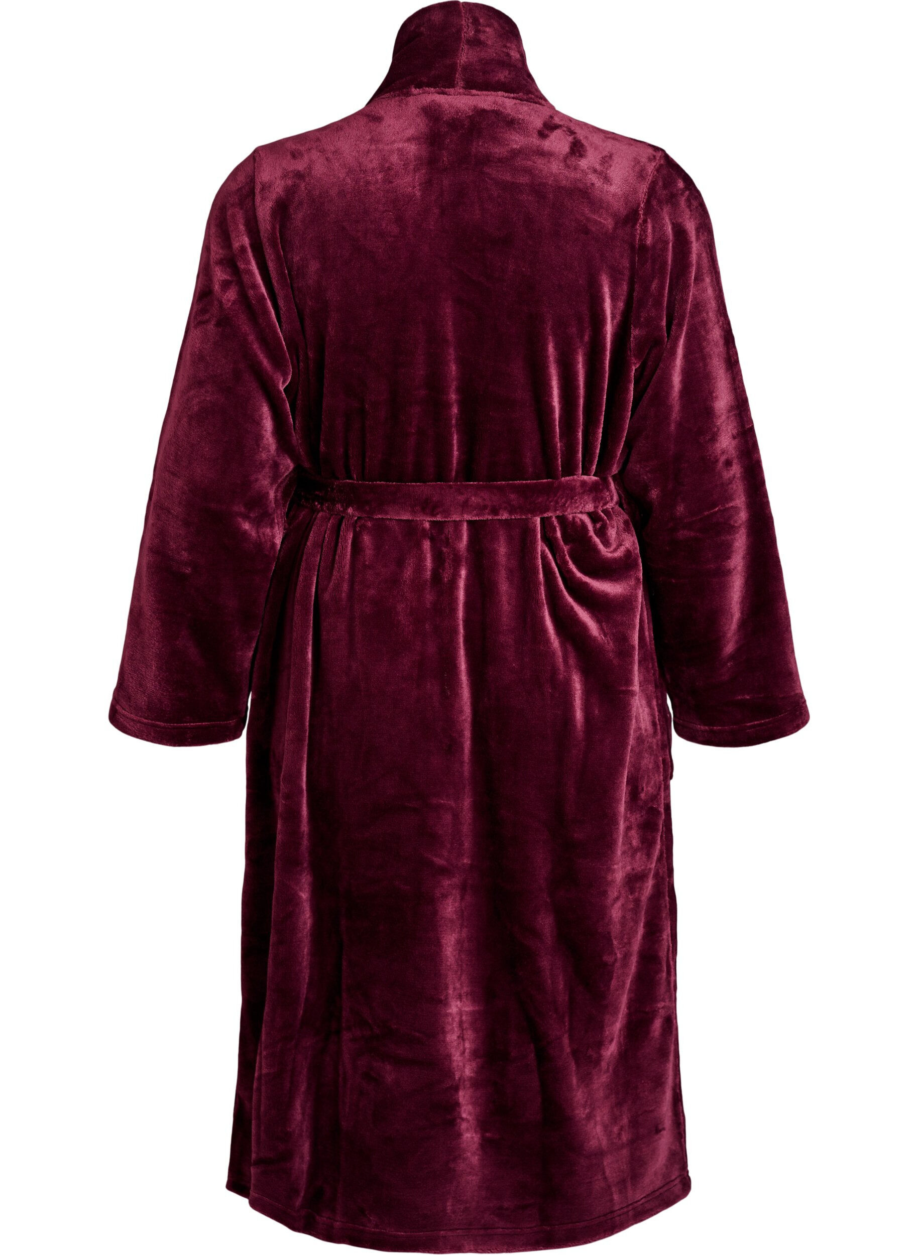 ZizziKamerjas in zachte velour met zakken, Donker Bordeaux, Packshot image number 1