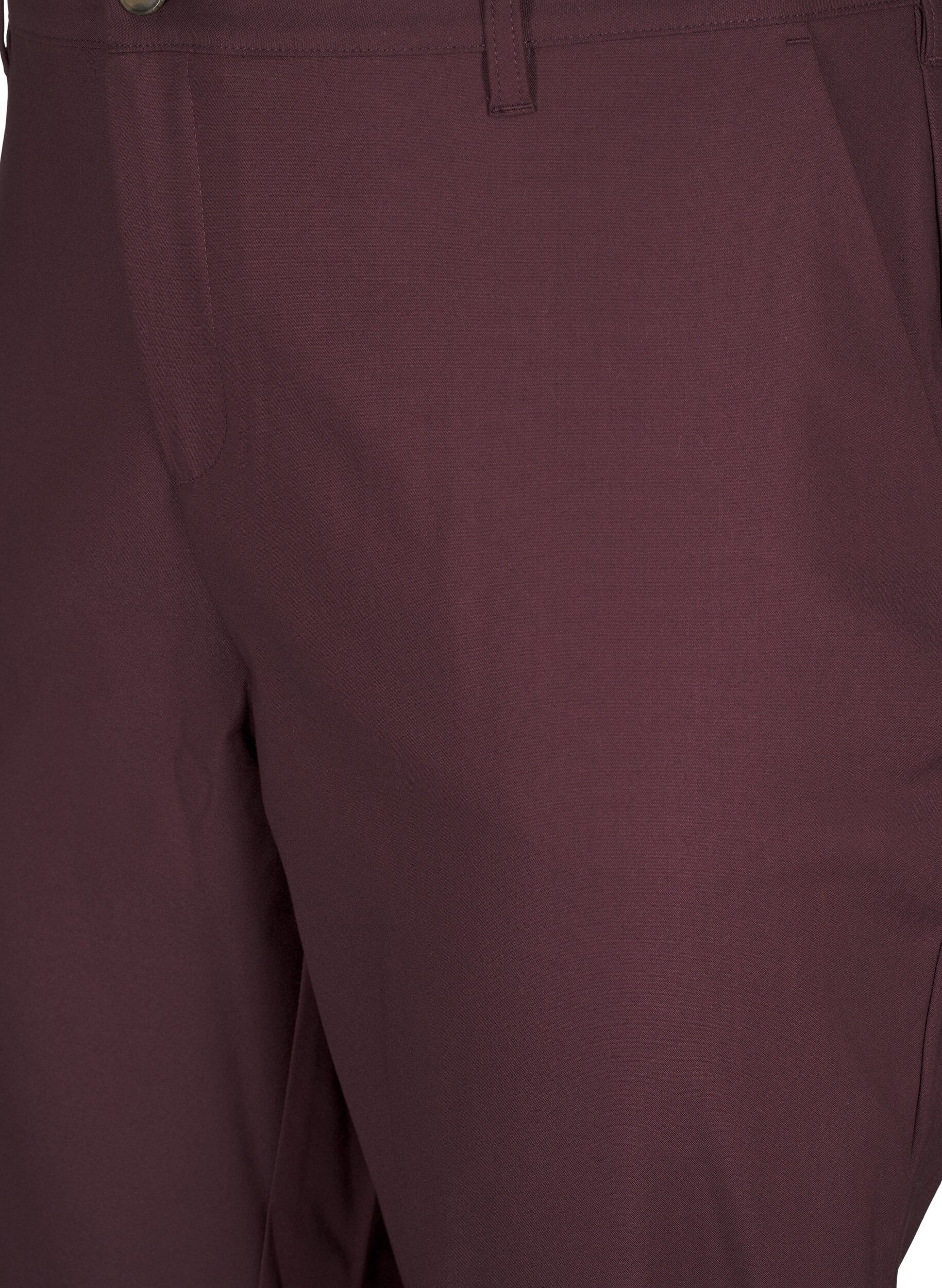 ZizziBroek met hoge taille en rechte pijpen, Donker Bordeaux, Packshot image number 2